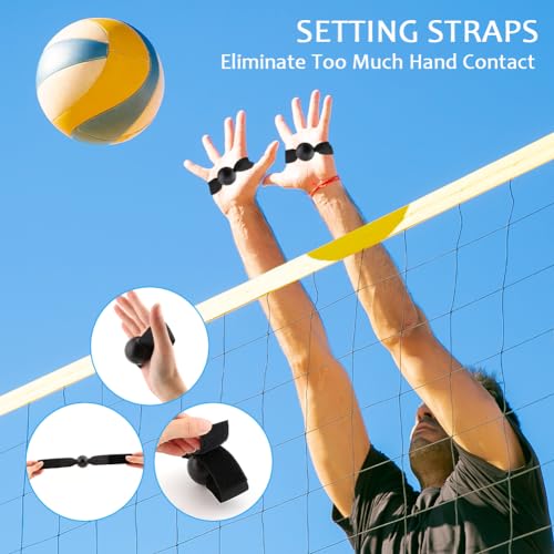 Volleyball Training Equipment Kit, Volleyball Spike Trainer, Volleyball Rebounder for Beginners, for Solo Practice of Serving Setting Spiking and Arm Swings Returns the Ball(Black)