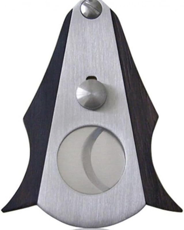 Cigar Cutter Double Blade Guillotine Stainless Steel Wood Grain Portable Metal Slicer Smoking Accessories Tool(B)