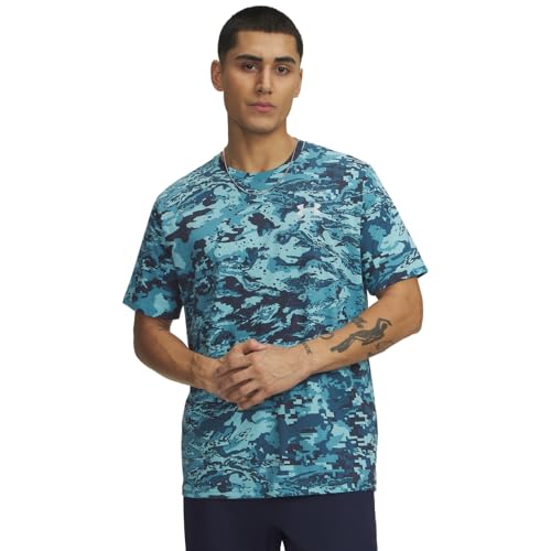 Image of Under Armour Men's ABC Camo Short-Sleeve T-Shirt | Super soft cotton /polyester mix. With camo pattern, crew neck and logo on the left chest.