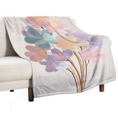 Couverture fleurs abstraites douce et durable 127 x 152,4 cm - 2