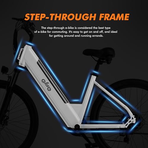 Image of Qlife Cityone Electric Bike for Adults & Teens, Step-Through Commuter Ebike, 1000W Peak Motor, 55-Mile Range, 48V Removable Battery, 26-Inch City Tires, 7-Speed, Up to 20+ MPH