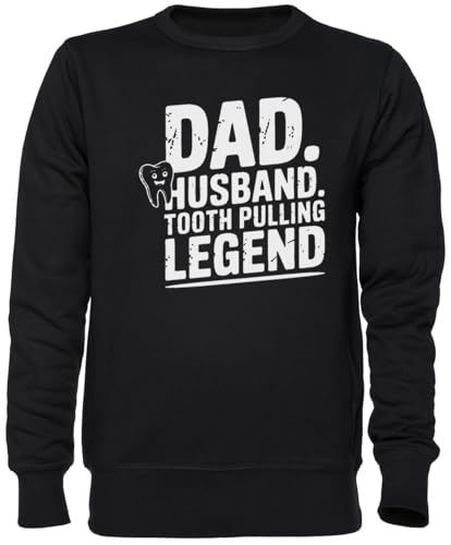 Sweat-shirt jersey unisexe noir Dad Husband Tooth Pulling Legend pour homme et femme