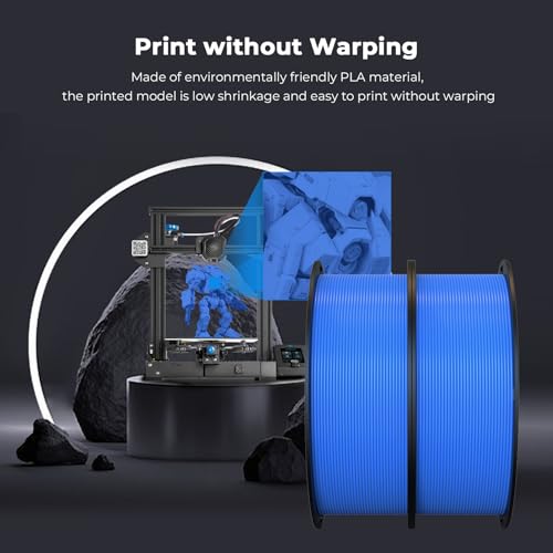 Image of Creality PLA Filament 1.75mm Bundle 2KG, High Precision + /-0.02mm 3D Printer Filament, Consistent Extrusion, Smooth Printing, 2 Pack 1KG Spool,Fits for Most FDM 3D Printers(Blue*2)