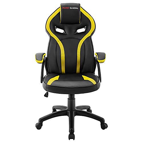 MARSGAMING-MGC118-Silla-Gaming-Ergonomica-en-PU-y-Nylon-Regulable-Amarillo-L