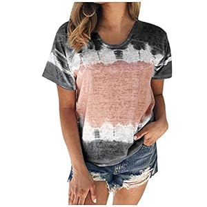 Womens Short Sleeve Tie Dye Gradient Tshirt Plus Size Shirts Crewneck Tops Casual Loose Blouse Soft Cmofy Tshirts Tees 2 411utnd+qml. sl500 . ss300