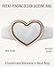 Rinfit Silicone Ring for Her - Stainless Steel Heart - Rubber Wedding Bands for Women - White/RoseGold, Size 8