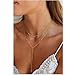 Funsanny Lariat Gold Necklaces for Women Non Tarinsh - Dainty Drop Necklace Trendy 14K Gold Plated Hypoallergenic Layered Long Bead Chain Pendant Y-Shaped Necklace Set for Women Fashion Jewelry Gift