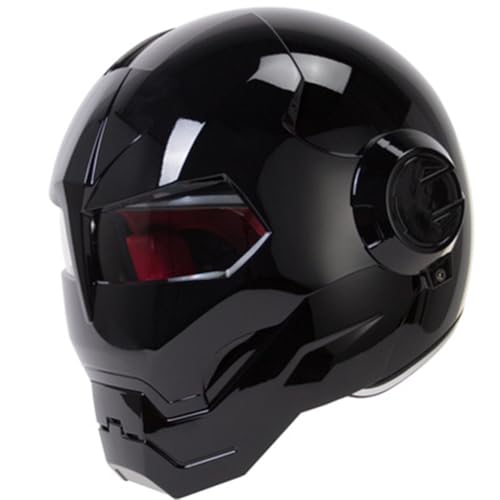 Casques modulaires Iron Man pour Moto Casque de Motos modulable en Une Seule pièce pour Hommes et Femmes Adultes Ventilé Réduction du Bruit Sécurité...