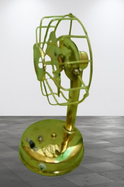 Vintage Excellent Mini Small Brass Fan (Brass Blade), Battery A+ Collectible For Mother's Day Gift