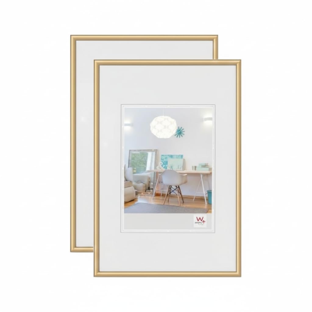 walther design Bilderrahmen Gold 20x25 cm 2er Pack New Lifestyle Kunststoffrahmen KV025GD