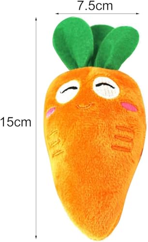 Juguete mordible de peluche en forma de zanahoria para perros y gatos miniatura 2