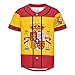Vnurnrn Spain Flag Mens Baseball Button Down Jersey Hipster Hip Hop T Shirts