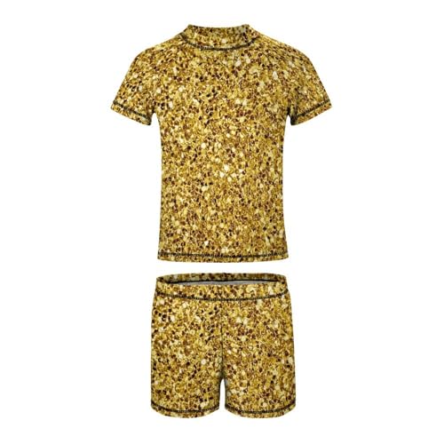 Golden GlitterChildren's Swimsuits Boys Two Piece Suit10-12Y（150cm）4