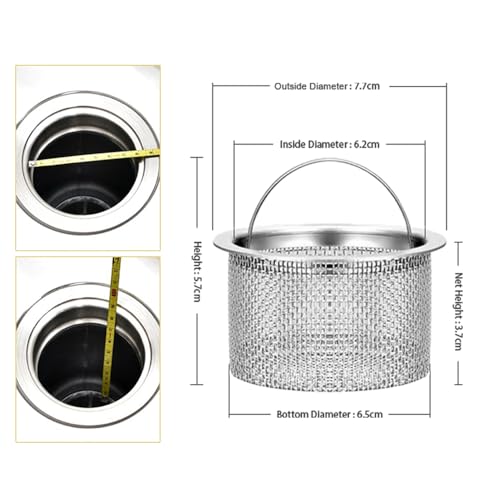 Colador para fregadero de cocina de acero inoxidable 3 pulgadas miniatura 2