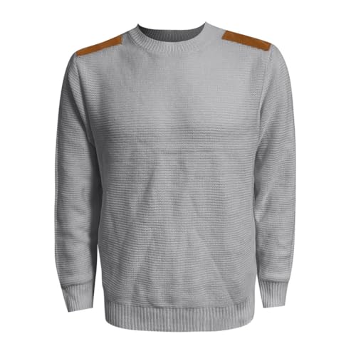 Men Winter Sweater Pullover Round Collar Solid Color Long-Sleeved Pullover Casual Pullovers4