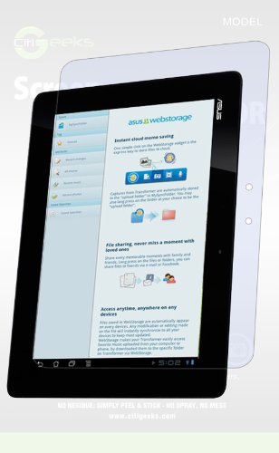 CitiGeeks 3x Crystal Clear Premium Screen Protector for ASUS Transformer Pad Tablet TF300. Invisible. Pack of 3. CitiGeeks Retail Package.