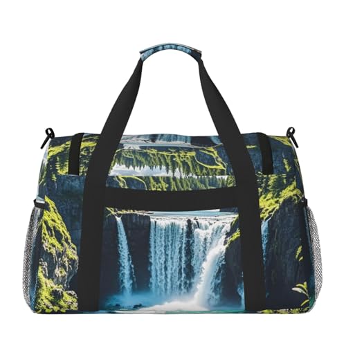 Coastal Cascade Print Travel Duffel Bag for Men & Women, Foldable Travel Bags and Spacious Weekender Tote Bag for Storage Toiletry Luggage Personal Item2