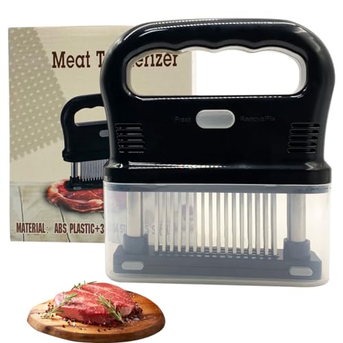 La Mejor Selección de Aplanador de carne del mes. 43 AHILAX Ablandador de Carne Tenderizador con 48 Cuchillas Acero Inoxidable Transforma Carne Dura en Tierno Máquina de Ablandamiento de Aguja Carne de Res Pavo Pollo Pescado Bistec...