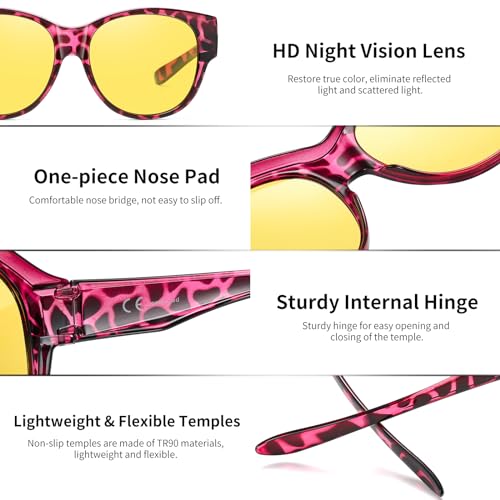 Image of GEGURI Polarized Sunglasses Fit Over Glasses for Men Women, Oversized Square Sun Glasses UV400 Protection Shades