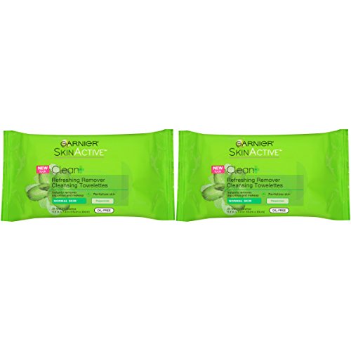 Garnier Skinactive Clean+ Refreshing Makeup Remover Wipes, 2 Count