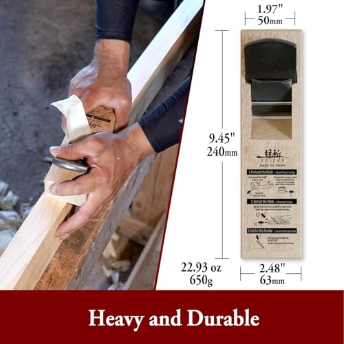 SUIZAN Kanna Japanese Wood Planer 50mm - Professional Hand Block Plane Woodworking Tools