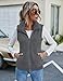 IECCP Fleecejacke Damen Teddy Fleece Weste Damen Herbst Winter Warm, Outdoor Weste mit Stehkragen Eingrifftaschen Reißverschluss(Dunkelgrau,M)