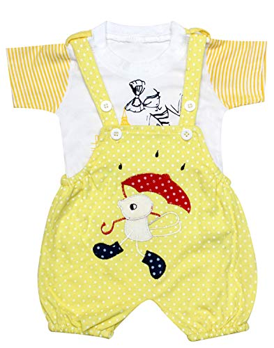 Image of babeezworld dungaree for Boys & Girls casual printed pure cotton-Pack of 2 (9101990001210; Multi Colour)