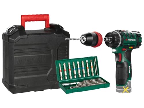 Parkside Akku-Bohrschrauber PBSA 12 X12V, Spindelarretierung, LED, im Koffer (ohne Ladegerät und Akku) – Ansicht 1