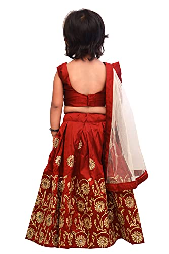 Image of Girl's Tafetta Silk Readymade Lehenga Choli
