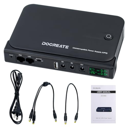 Mini UPS 36W DC Uninterruptible Power Supply, UPS Battery...