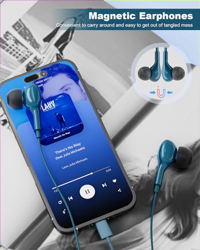 USB C Headphones for iPhone 15 Plus 16 Pro 17 Pro Max Pixel Redmi Magnetic