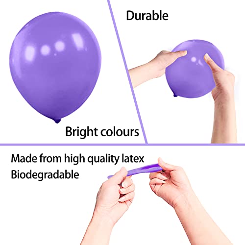 Image of 200pcs Purple Balloons 5 Inch, Small Mini Latex Balloons for Party Birthday Baby Shower Anniversary Festival Arch Garland Decoration