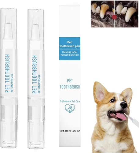 2 piezas cepillo de dientes para mascotas, 2025 nuevo gel de repa...
