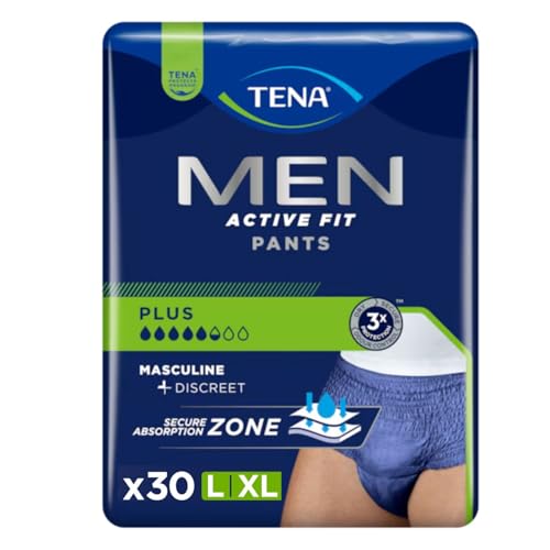 Inkontinenzhosen für Männer TENA Men Pants Normal L/XL blau bei mittlerer und stärkerer Harninkontinenz urologisch Einweg für Erwachsene (1 Packung 30 Stück)