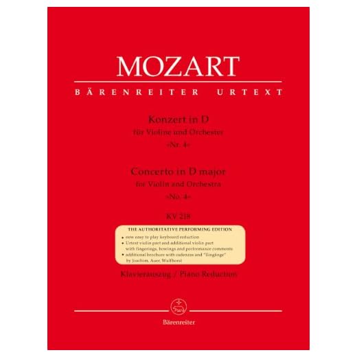 Concerto for Violin No.4 in D major K.218 (Violin & Piano)