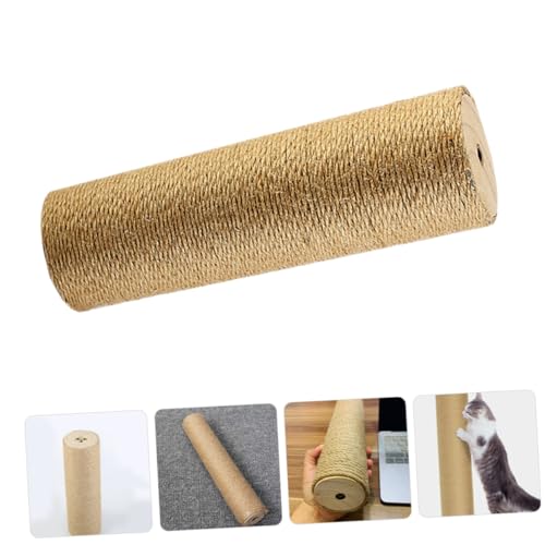 Poste rascador para gatos de madera con cuerda de yute 30x9 cm miniatura 7
