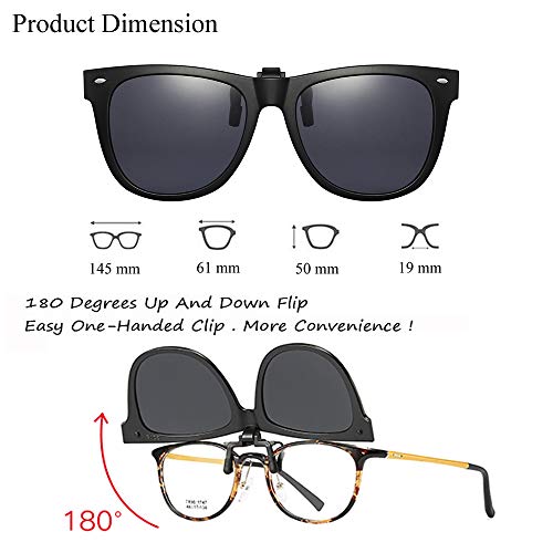Polarized Clip-on Sunglasses Unisex Anti-Glare Driving Sunglasses With Flip Up for Prescription Glasses3