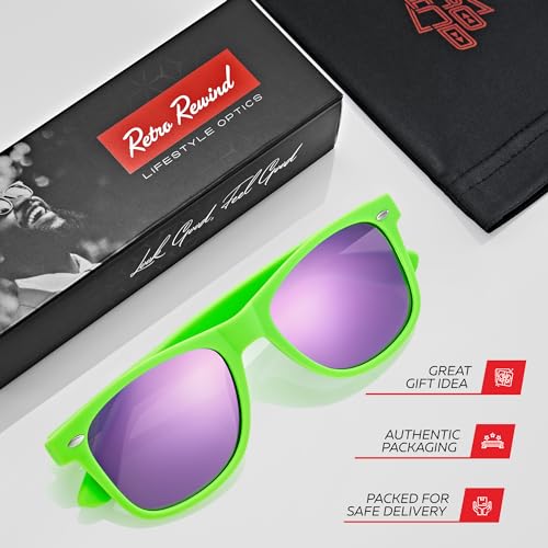 Image of Retro Rewind Polarized Sunglasses for Women Men - UV400 Classic Square Vintage Shades Trendy Unisex Sun Glasses