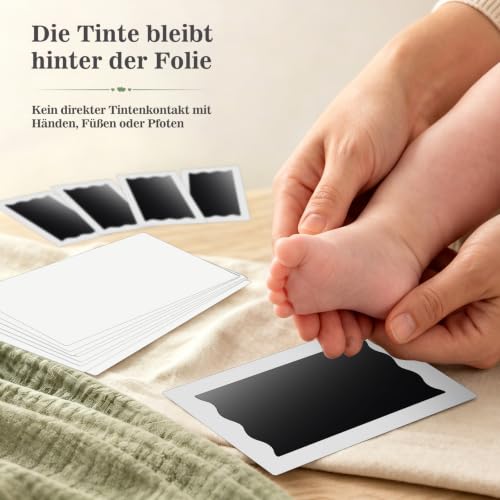 Nabance Fußabdruck & Handabdruck Baby Set Baby Abdruckset 0-6 Monate – Ansicht 4
