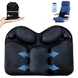 Zpmnan Inflatable Lumbar Pillow for Travel, Portable Back Support Pillow for Office Chair/Car seat, Customizable Blow Up Lumbar Cushion for Airplane Camping Backpacking (Black)