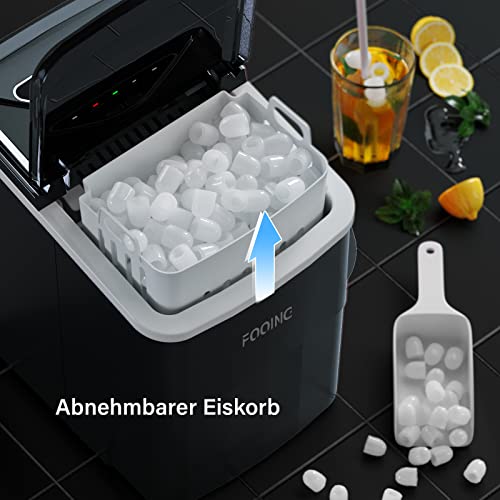 Eiswürfelmaschine 6 Minuten mit Selbstreinigungsfunktion,Eiswürfelbereiter 2 Eiswürfelgrößen mit eisschaufel… – Bild 6
