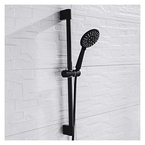 Douchette à main noire avec tuyau en acier inoxydable pour douche