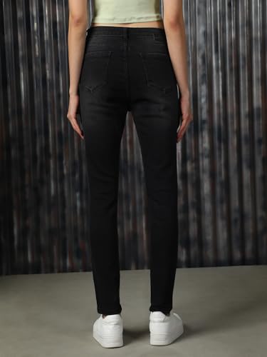 Image of High Star Women Cotton Washed Skinny Fit High-Rise Jeans