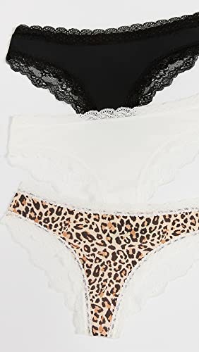 Honeydew Intimates Women's Aiden 3 Pack Hipster Panties, Black/White/Leopard, M #TOP1