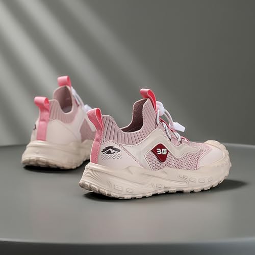 Girls Sneakers Lightweight Breathable Mesh Outdoor Shoes with Elastic Buckle Non Slip Sole for Daily Activities 6