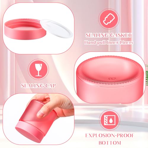 Image of Norme 12 Pcs 4 oz Glass Jars with Lids Cosmetic Jars, Pink