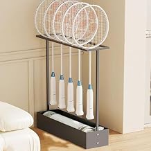 Large Storage Rack for Tennis Racket Heavy Duty Floor Standing Badminton Display Rack Badminton Racket Holder Hold 6 Racks Tool Storage Organizer Tennis Racket OrganizerBlack