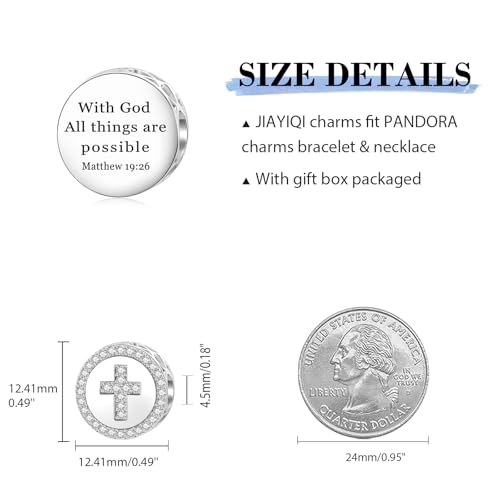 JIAYIQI 925 Sterling Silver Charms for Bracelets and Necklaces Mermaid Coffee USA Flag Christian Devil's Eye Charms Beads Jewelry for Women3