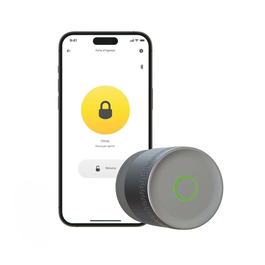 Yale Serratura Smart Linus L2 Lite 05/​109100/​SI Argento, Accesso senza chiave, Installazione fai da te, Compatibile Matter, Condivisione chiavi digitali, Attività in tempo reale, App Yale Home