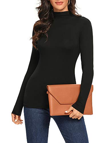 MSBASIC Kim Possible Costume Black Long Sleeve Turtle Neck Top for Women(Black, S)